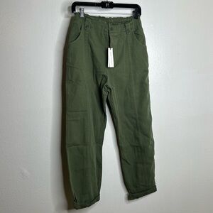 NWT 100% Cotton Green Tapered Utility Style Pant Unsubscribed Size 4
